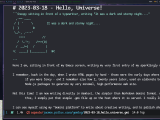 My Hello, Universe! entry of my Gemini-protocol Log as rendered by Lagrange